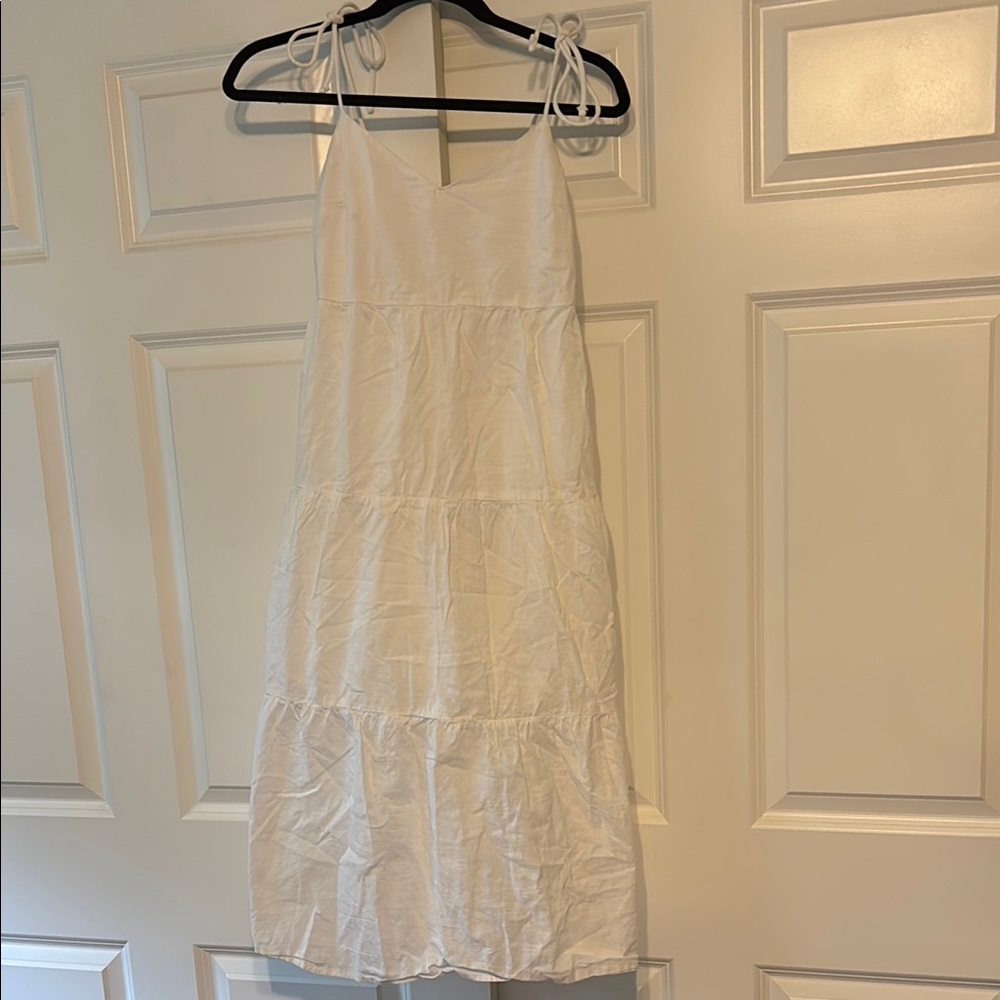 Tie Shoulder Tiered Midi Dress